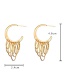 Fashion Gold Color Circular Ring Decorated Earrings