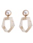 Fashion White Geometric Shape Design Earrings