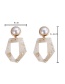 Fashion White Geometric Shape Design Earrings