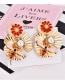 Fashion Gold Color Flowers&bee Decorated Earrings