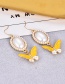 Fashion Yellow Butterfly Decorated Long Earrings