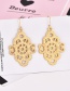 Fashion Gold Color Hollow Out Flowers Decorated Earrings