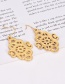 Fashion Gold Color Hollow Out Flowers Decorated Earrings