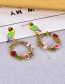 Fashion Multi-color Bird&diamond Decorated Earrings