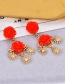 Fashion Gold Color Flowers Decorated Long Earrings