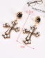 Fashion Red Pearls Decorated Cross Shape Earrings