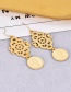 Fashion Gold Color Hollow Out Flower Design Earrings