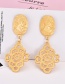 Fashion Gold Color Hollow Out Flower Design Earrings