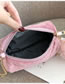 Fashion Pink Fuzzy Balls Decorated Pure Color Bag