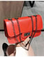 Fashion Red Buckle Decorated Pure Color Bag