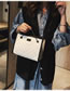 Fashion White Grid Shape Design High-capacity Handbag