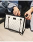 Fashion White Grid Shape Design High-capacity Handbag