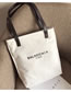 Elegant White Letter Pattern Design High-capacity Bag