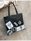 Elegant Black Cartoon Pattern Design High-capacity Bag