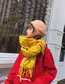 Fashion Yellow Grids Pattern Decorated Scarf