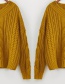 Elegant Khaki Pure Color Design V Neckline Sweater