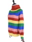 Elegant Multi-color Stripe Pattern Design High Neckline Sweater