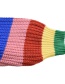 Elegant Multi-color Stripe Pattern Design High Neckline Sweater
