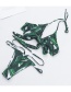 Sexy Green Leaf Pattern Design Split Swimwear