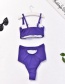 Sexy Purple Bowknot Decorated Pure Color Swimwear
