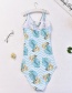Sexy Multi-color Leaf Pattern Design One-piece Swimwear