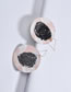 Fashion Black+light Pink Round Shape Decorated Earrings