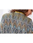 Fashion Blue Geometric Pattern Decorated Long Sleeves Blouse
