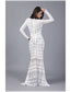 Fashion White Hollow Out Design Long Sleeves Dress