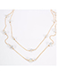 Fashion White Diamond Decorated Double Layer Necklace