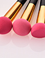 Fashion Plum Red Waterdrop Shape Decorated Make Up Brush(3pcs)+pure Color Powder Puff