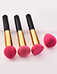 Fashion Plum Red Waterdrop Shape Decorated Make Up Brush(3pcs)+pure Color Powder Puff