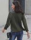 Fashion Green Pure Color Decorated Sweater
