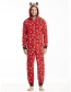 Fashion Red Deer Shape Design Jump Suit