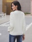 Fashion White V Neckline Deisgn Pure Color Sweater
