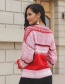 Fashion Red+pink Geometric Pattern Decorated Sweater
