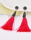 Fashion Pink Tassel Decorated Earrings