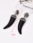 Fashion Black Horn Shape Design Earrings