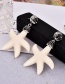Fashion Black Star Shape Design Earrings