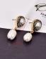 Fashion White Full Diamond Decorated Natural Pearls Earrings