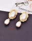 Fashion White Oval Shape Decorated Natural Pearls Earrings