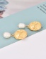 Fashion Gold Color+white Portrait Pattern Decorated Earrings