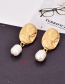 Fashion Gold Color+white Portrait Pattern Decorated Earrings
