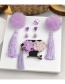 Fashion Purple Fuzzy Ball Decorated Hair Accessories(6pcs)