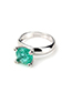 Fashion Silver Color+green Diamond Decorated Ring