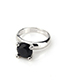 Fashion Silver Color+black Diamond Decorated Ring