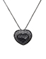 Fashion Black Full Diamond Decorated Heart Shape Necklace