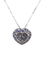 Fashion Black Full Diamond Decorated Heart Shape Necklace