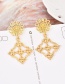 Fashion Gold Color Hollow Out Design Flower Shape Earrings