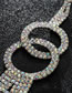 Fashion Multi-color Round Shape Decorated Full Diamond Earrings