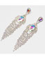 Fashion Multi-color Waterdrop Shape Decorated Full Diamomd Earrings